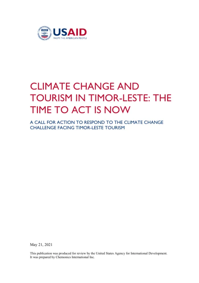 CLIMATE CHANGE AND  TOURISM IN TIMOR-LESTE: THE  TIME TO ACT IS NOW