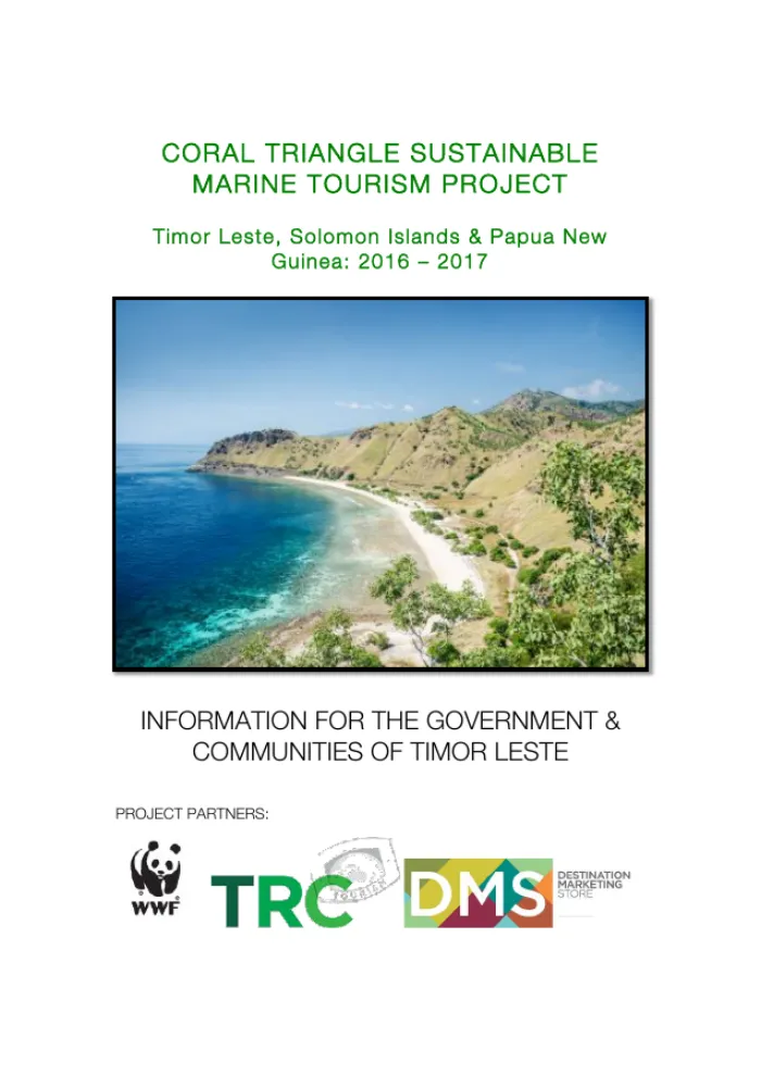 Coral Triangle Sustainable Marine Tourism Project