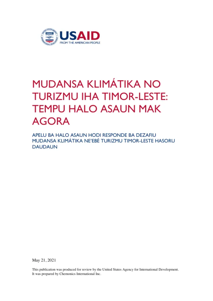 MUDANSA KLIMÁTIKA NO  TURIZMU IHA TIMOR-LESTE:  TEMPU HALO ASAUN MAK  AGORA