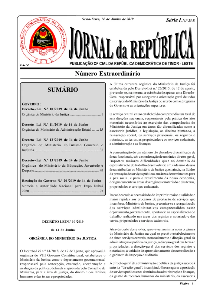 ORGANICA DO MINISTERIO DA ADMINISTRACAO ESTATAL