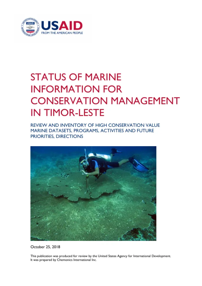 Status of Marine Information for Conservation Management in Timor-Leste