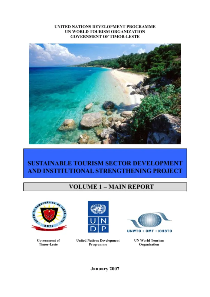 Sustainable Tourism Sector Development and Institutional Strengthening Project