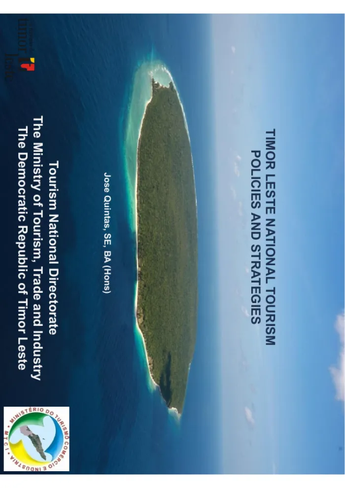 Timor Leste National Tourism Policies And Strategies