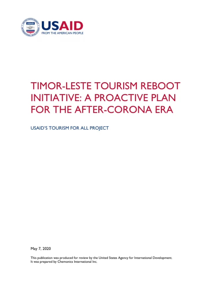TIMOR-LESTE TOURISM REBOOT Initiative