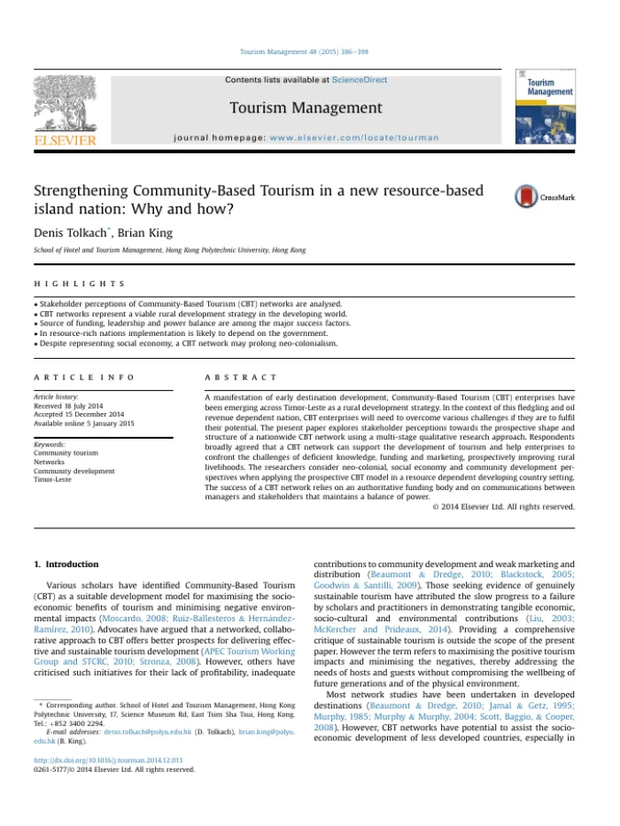 Tourism Management